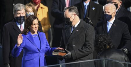 Kamala Harris at the inauguratin of Joe Biden